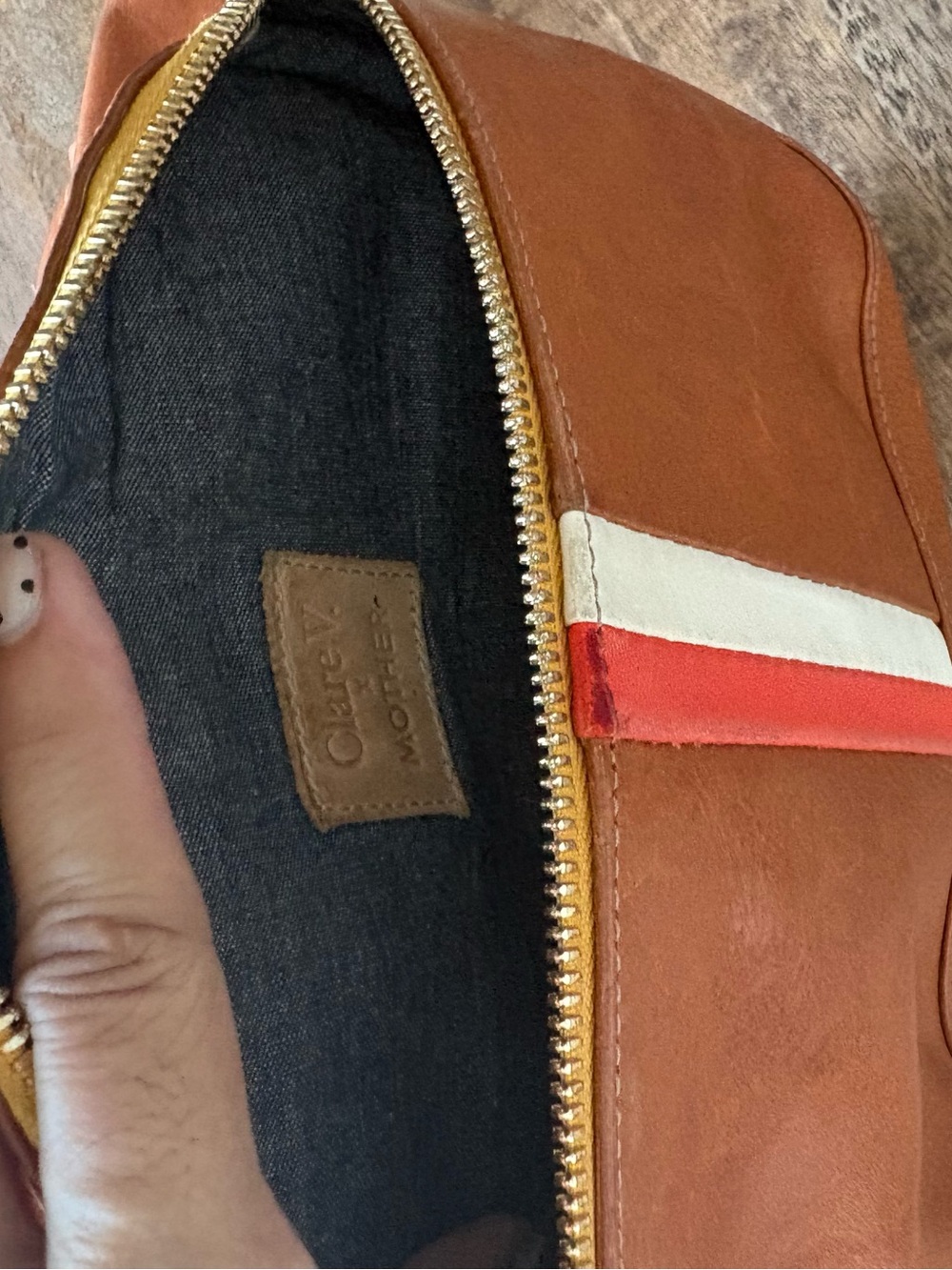 Clare V + MOTHER Le FannyTan Leather Crossbody w - Picture 8 of 12